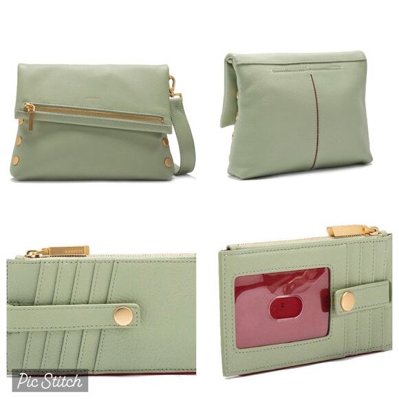 NWT Hammitt Fold-Over VIP Leather Med. Gold Hardware Crossbody Bag & Card Holder